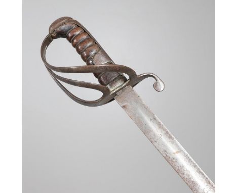 AN 1821 PATTERN CAVALRY TROOPER'S SWORD. With an 81 cm blade with pointed tip and shallow three quarter length fuller, with t