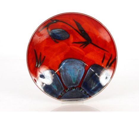 A Poole pottery "Delphis" shallow dish, 26.5cm dia. 