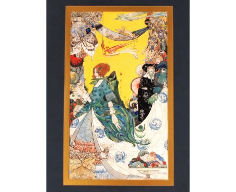 After Harry Clarke 1914, Art Nouveau coloured print 