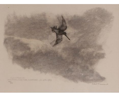Robert Hainard, limited edition print River Itchen, Ovington, Hampshire, 22nd April 1969, study of a kingfisher 56/62