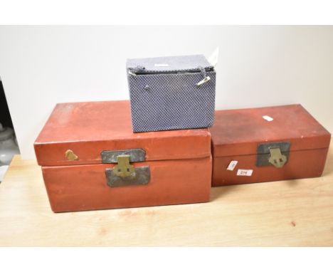 Three vintage boxes containing assorted haberdashery.