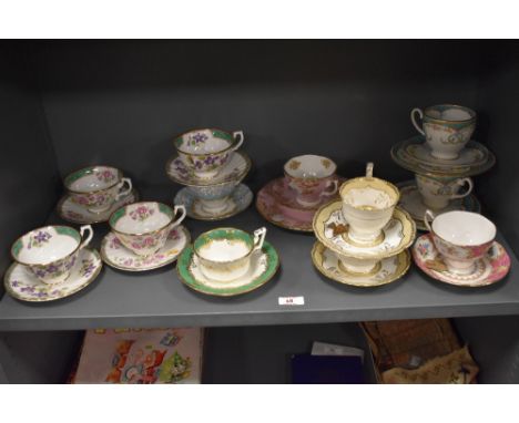 A selection of decorative porcelain teacups and saucers, in various patterns, to include Royal Albert 'Lady Carlyle', Royal A
