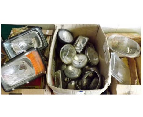 QUANTITY OF ASSORTED NEW OLD STOCK AND SECOND HAND HEAD LAMP AND LIGHT UNITS 