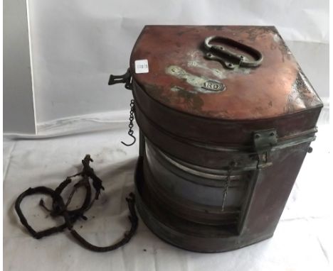 A BRASS SHIP'S LANTERN 