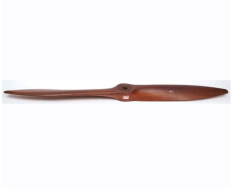 A VINTAGE MAHOGANY RWG PROPELLER, APPLIED WITH LABEL MARKED PITCH: 4 651 ALSO WITH INDISTINCT DRG AND SERIAL NOS, 96" LONG