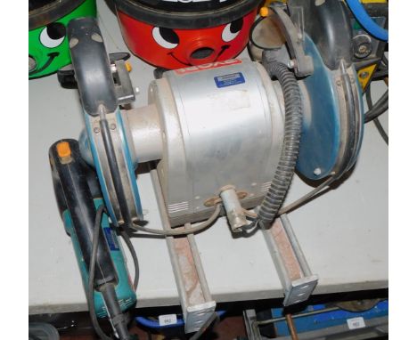 A Ryobi twin belt sander, EBG3720, 230 volt, and a Makita 4304 cutter, (2)  Note: VAT is payable on the hammer price of this 