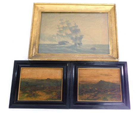 After William Huggins. The Spanish Slave Frigate "Velos Passahera" captured by boarding by HM Ship Primrose, coloured print, 