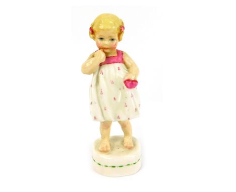 A Royal Worcester figure modelled as Only Me, designed by F Doughty, printed marks, 15cm high. 