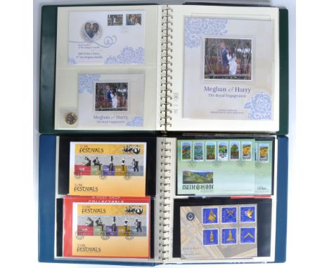 Stamps - Isle Of Man - two albums of Isle Of Man related philatelic material, to include; small quantity of unused decimal st
