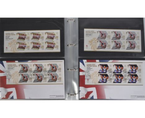 Stamps - 2012 London Olympic Games - an album of unused decimal stamp booklets and their corresponding First Day Covers / FDC