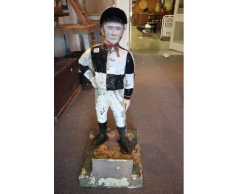 Vintage Fibreglass advertising model of a Jockey with a painted finish