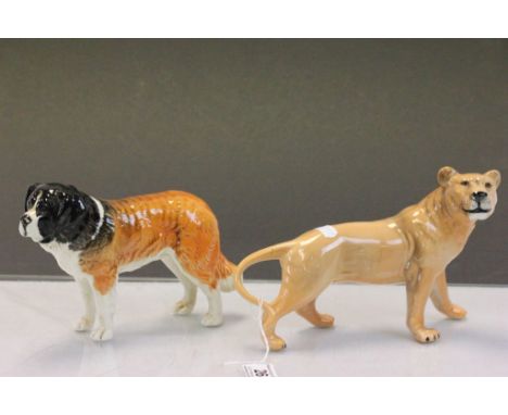 Beswick model of a Lioness and a Saint Bernard dog Corna Garth Stroller