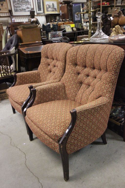 Pair of Parker Knoll Button Back Armchairs