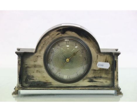 Silver plated key wind 1920's Mantle clock