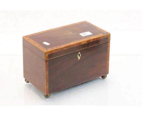 Wooden Tea caddy with three internal compartments and lids