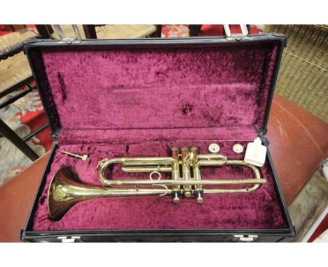 Cased Boosey &amp; Hawkes model 400 trumpet