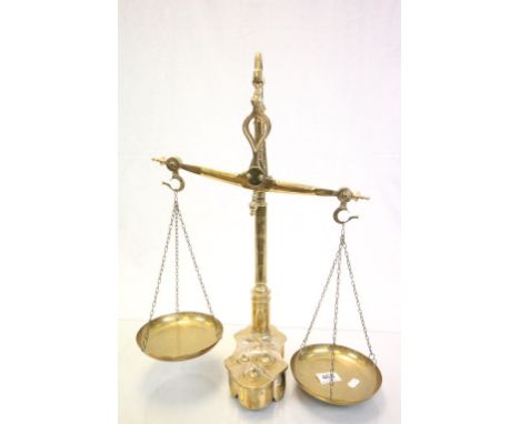 Vintage set of Brass balance Scales with Weights