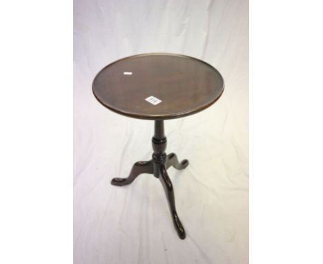 Georgian Style Mahogany Pedestal Wine Table on Tripod Swept Legs