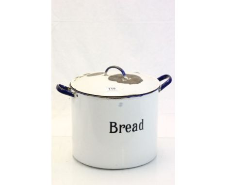 Vintage White Enamel Bread Bin
