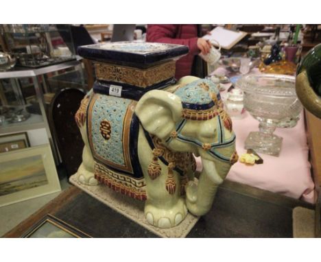 Ceramic Elephant Jardiniere plant stand or seat