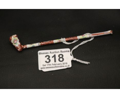 19th century Small Enamel Candle Snuffer or Pipe  