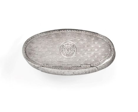 A George IV Silver Double Snuff-Box, Maker's Mark GC, Possibly for George Cowie, London, 1821, oval and with two hinged cover