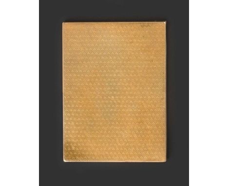 A George V Gold Cigarette-Case, by S Blanckensee and Son Ltd, Birmingham, 1924, 9ct, oblong and with engine-turned decoration