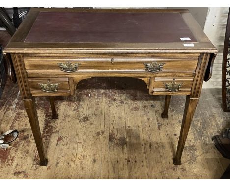 A Edwardian console table with two small drop leaves &amp; three draws. 85cm x 46cm x 75cm.  No shipping 