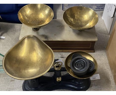 Two sets of vintage scales &amp; weights No shipping 