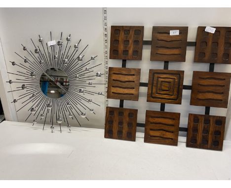 Two pieces of vintage mid century wall art.  No shipping 