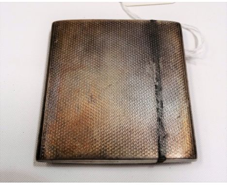 George V silver engine turned cigarette case, maker W.T.T &amp; Co. Birmingham 1928, weight 4.10oz approx.