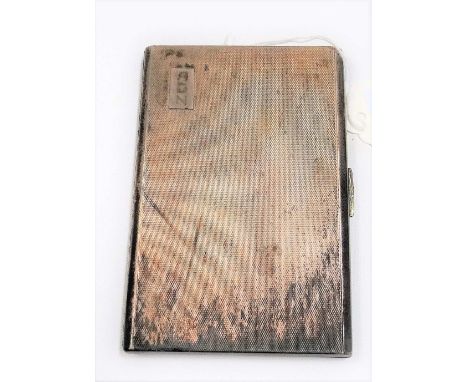 George VI silver engine turned cigarette case, maker T&amp;S, Chester 1936, weight 6.25oz approx.