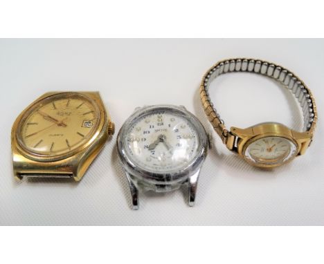 Smiths nickel cased braille wristwatch together with a Rone quartz wristwatch &amp; a ladies Prexa manual wind wristwatch (3)