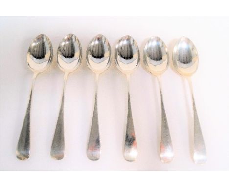 George VI set of six silver Old English pattern tablespoons, maker R&amp;B, Sheffield 1943, weight 9.35oz approx.