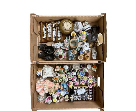 Quantity of ceramic figurines including Regency Fine Arts etc. together with music boxes in the form of  dancing figures and 