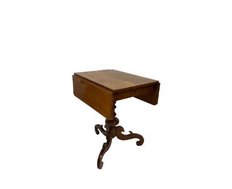 Walnut drop leaf tripod table 