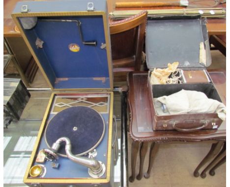 A Geisha by C Gilbert & Co. tabletop gramophone together with a V.I.S. projector