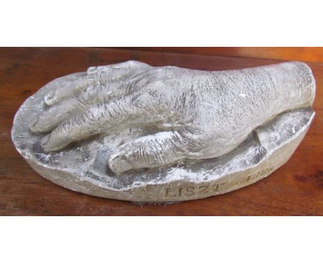 Liszt, Hand studyCast by R. GlassbyFrom life, dated 188625cm