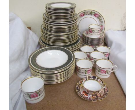 A Royal Doulton Vanborough H4992 pattern part dinner set together with a Royal Worcester Royal Garden pattern part tea set an