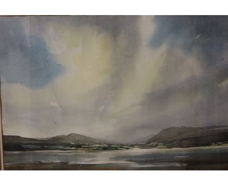 David John SweetinghamLake BalaWatercolourSignedTogether with a watercolour of Tuscany, a sketch of glen fall house, a Grace 