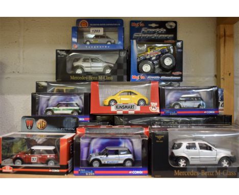 Die-Cast Vehicles - Chrono 1:18 scale Triumph Spitfire convertible H1040;  others smaller Corgi Toys BMW Mini Cooper Police C