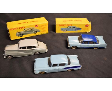 Dinky Toys - 150 Rolls Royce Silver Wraith, two tone grey, spun hubs, boxed;  others, 178 Plymouth Plaza, light blue body, da