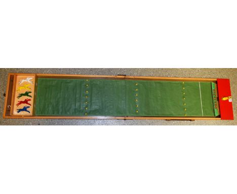 Toys - a Chad Valley Escalado game including five painted lead horses, folding case