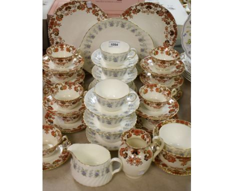 Ceramics - a Minton Alpine Spring tea service, cups, saucers, side plates, bread and butter plate, cream jug; a part tea serv