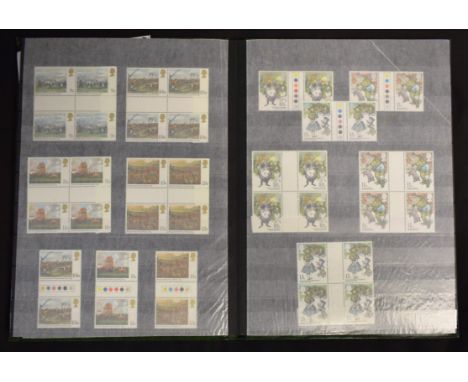 Stamps - stockbook of mint GB with cylinder blocks, traffic light, gutter pairs, etc.