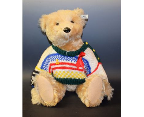 Steiff - a 404207 limited edition Barle 35 Pab 1905 Replica Teddy Bear, Light Brown 50, knitted jumper, No 773/6000, boxed wi