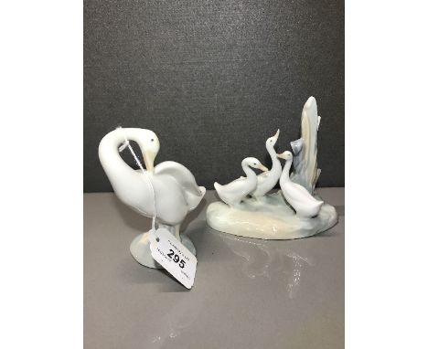 LLADRO GOOSE AND NAO GOOSE GROUP