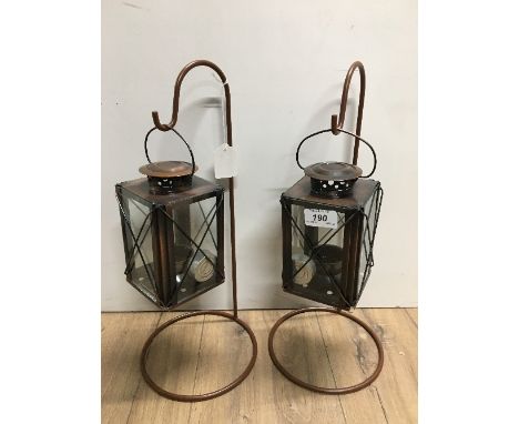 PAIR TEA LIGHT LANTERNS