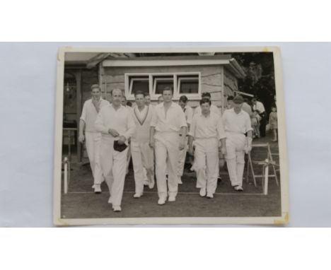 CRICKET, press photos, Australia v 1960sBenaud playing for Cricketers Club of London, showing leading team out, with official