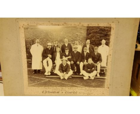 CRICKET, original team photos, C.E. Small XI v Chard CC, inc. 28th August 1909 (dated by hand), players inc. A O Jones, G &am